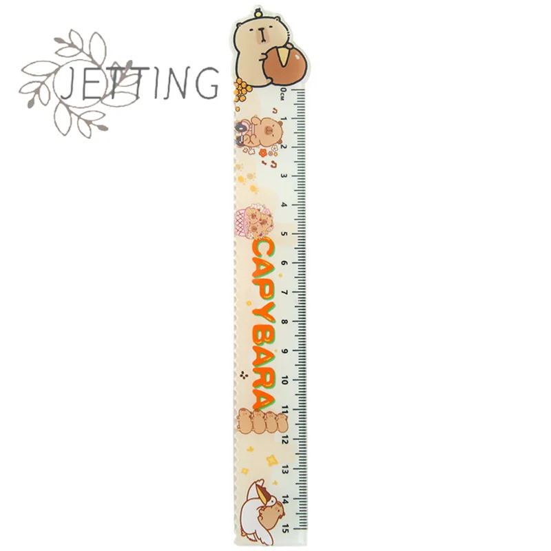 귀여운 카피바라 캐릭터 자, 창의적인 카와이 직선자, 물결선 그리기 도구, 학생용 문구, 사무용품 1개