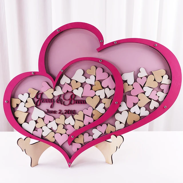 Double Heart Shape Personalized Wedding Guestbook: An Unforgettable Way to Preserve Memories