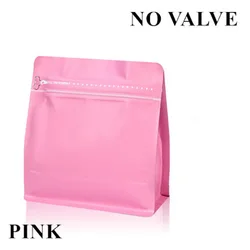 Resealable Thick Aluminum Foil Zipper Bags for Coffee and Tea Packaging, 25-Pack (Pink no valve)