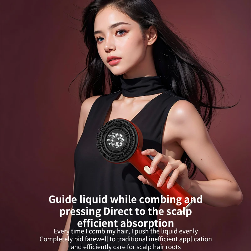 3 Modes Hair Care Masssage Comb Knead Scalp Massage Relaxation Red Light Hair Comb Head Medicine Applicator