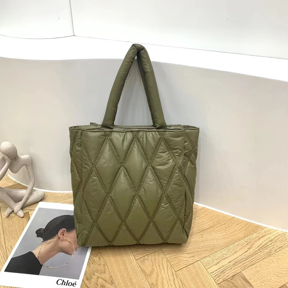 Luxury Padded Women Handbags Designer Quilted Tote Cotton Shopper Purses  Brands Down Space Crossbody Bags for Women Clutch Lady| | - AliExpress