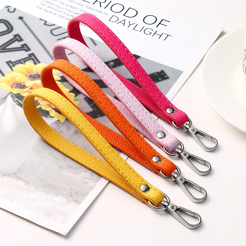 

New Fashion Waterproof Leather Wallet Strap Belt Portable Replaceable Wrist Strap Handbag Metal Bag Wrist Strap Straps Key Belt
