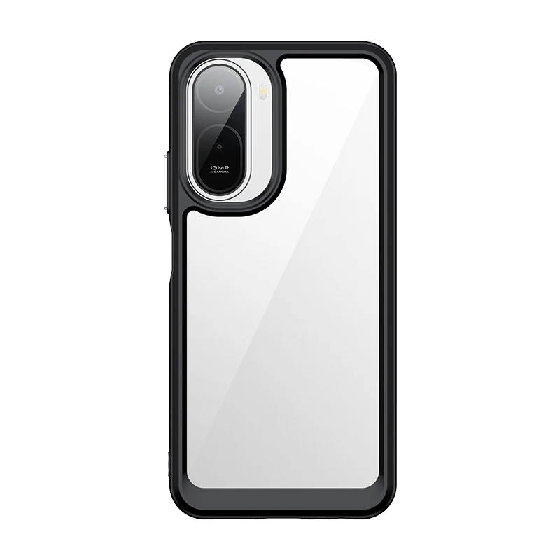 Clear Hard PC + Soft TPU Bumper Transparent Back Phone Cover