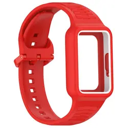 Universal Silicone Watch Strap and Case - Integrated Smartwatch Band Bracelet (Red)