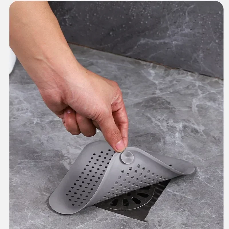 Silicone Floor Drain Cover Sink Anti-clogging Silicone Floor Drain Cover Bathroom Shower Drain Hair Anti-clogging Filter Sewer Filter Kitchen Accessories
