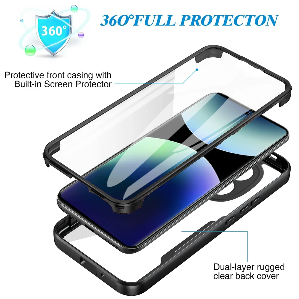 360° Full Protection Clear Shockproof Phone Cover