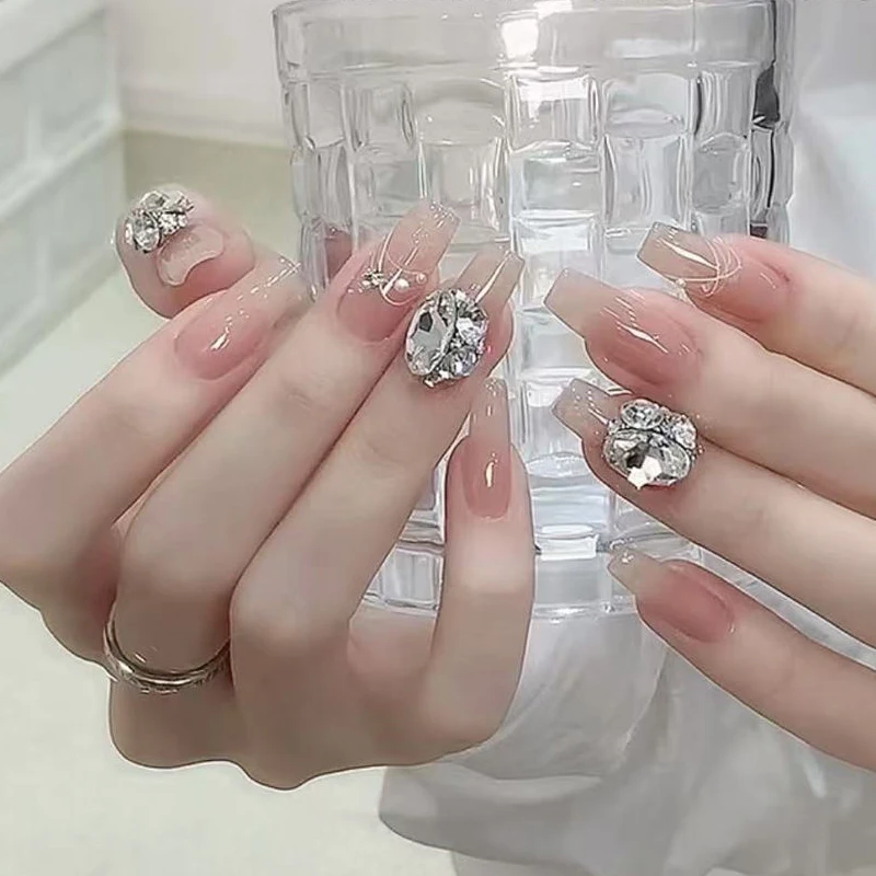 Resin Crystal Nail Art Rhinestones 3D Ballet Design French Manicure