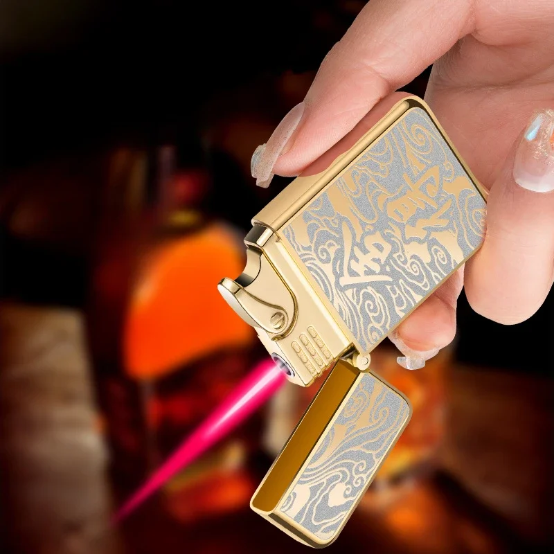 Creative Dragon Pattern Torch Lighter Red Jet Flame Butane Lighters Smoking Accessories Windproof Gas Lighters No Box butane gas lighter cigarette lighter