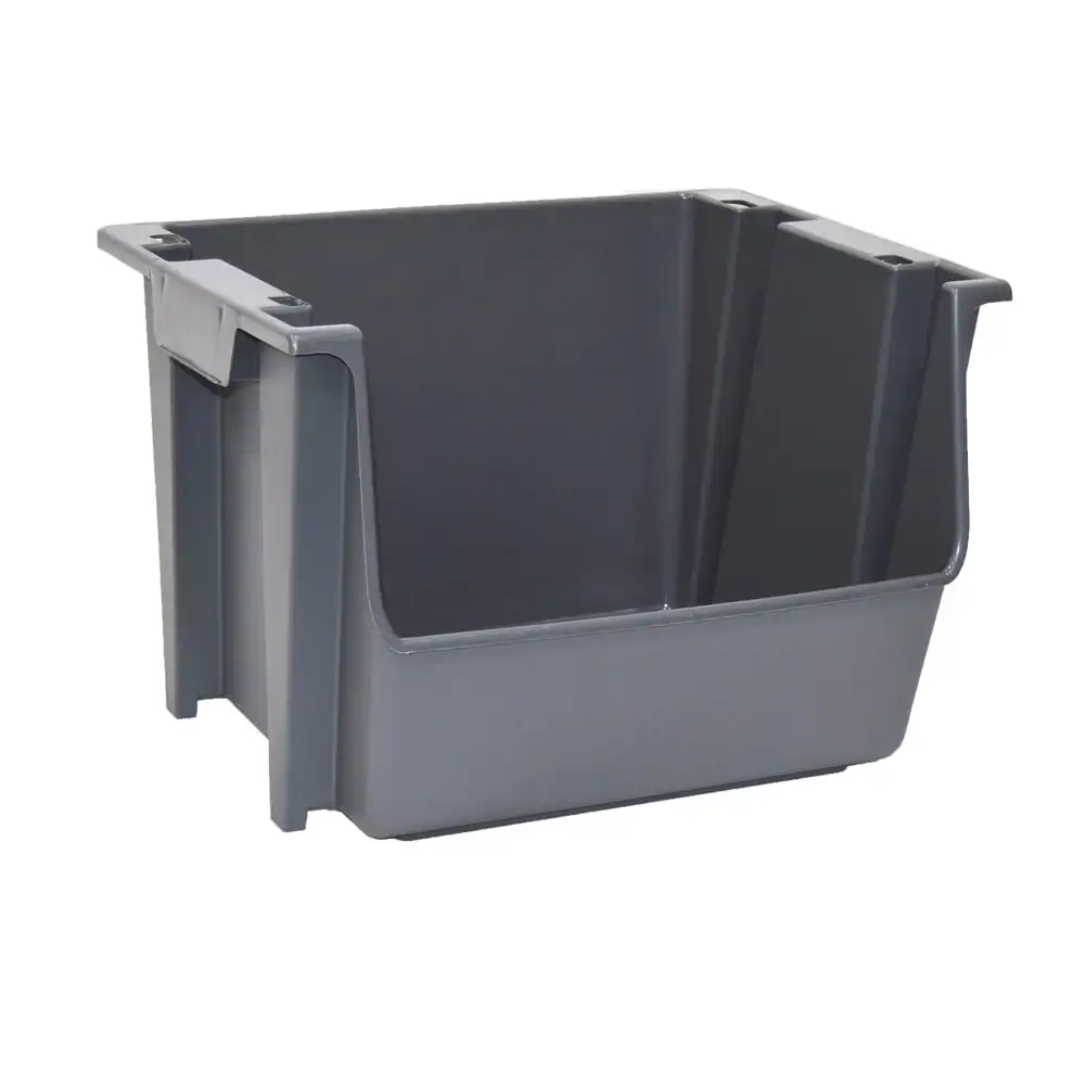 

Mighty Tuff Large Nesting Stack Storage Bin, All, Plastic, Gray