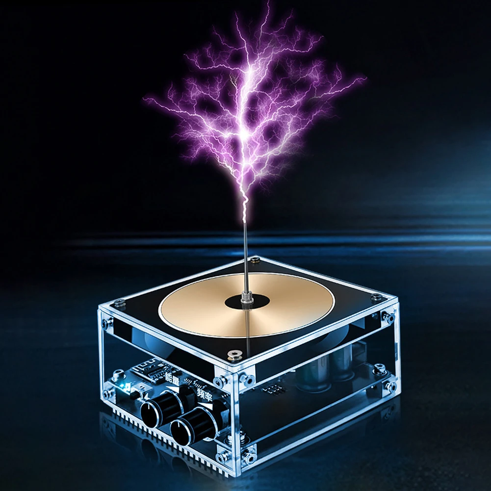 For Tesla Coil Speaker Bluetooth-compatible Music High Power Voltage Pulse  Electric Arc Generator Artificial Lightning Speaker