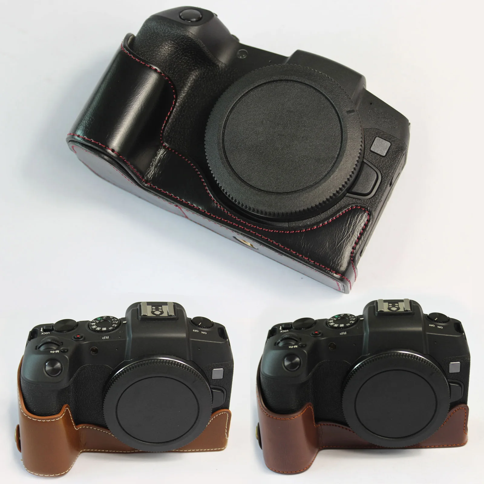 Mezza Custodia In Vera Pelle Per Canon EOS RP R7 R10 – Cover Base Fotocamera