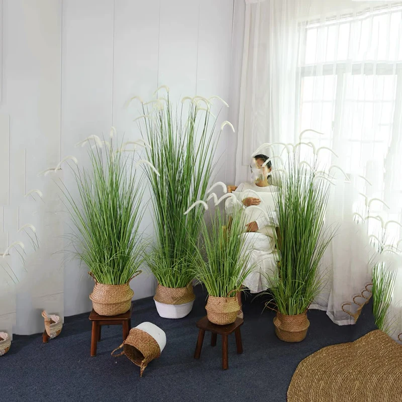 

59in Artificial Greenery Floor Plants Tall Fake Plant Potted Faux Pampas Grass Silk Plants for Home Lobby Bathroom Graden Decor