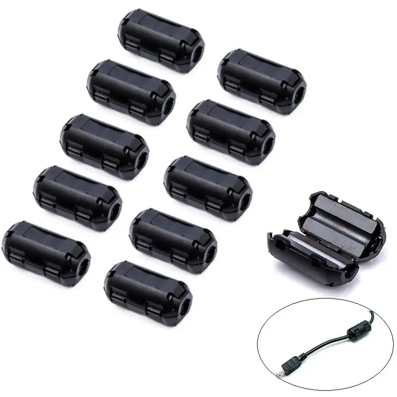 TDK 5mm Diameter Ferrite Core Noise Suppressor 1/20pcs Powerline Power Cord Filter Ring Cable Clamp RFI EMI Cables Clips cable clip,cable clamp,cable noise suppressor