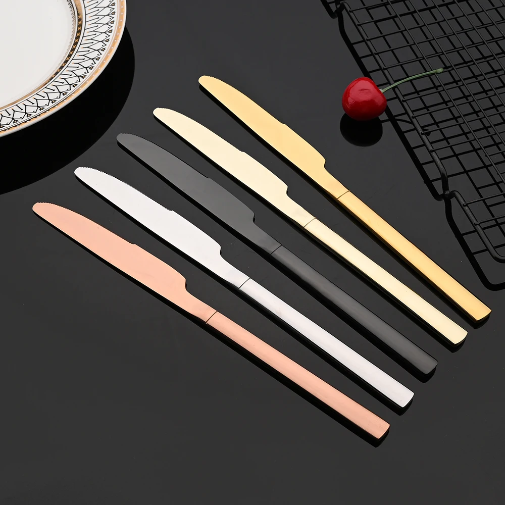 Rose Gold Wedding Dinnerware Set Stainless Steel Tableware Set Dinner Knife Fork Spoon Luxury Flatware Cutlery Silverware