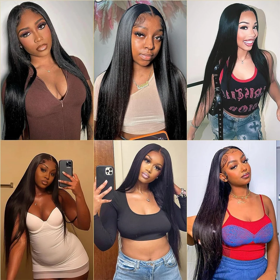 34Inch 13X6 Wear And Go Glueless Straight Wig Pre-Cut Lace Wig Preplucked Jessenia Brazilian Straight Human Hair Wig For Women 6