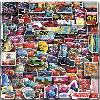 50/100PCS Disney Cars Lightning McQueen Stickers Waterproof Graffiti Phone Laptop Luggage Notebook Cartoon Stickers Kids Toys