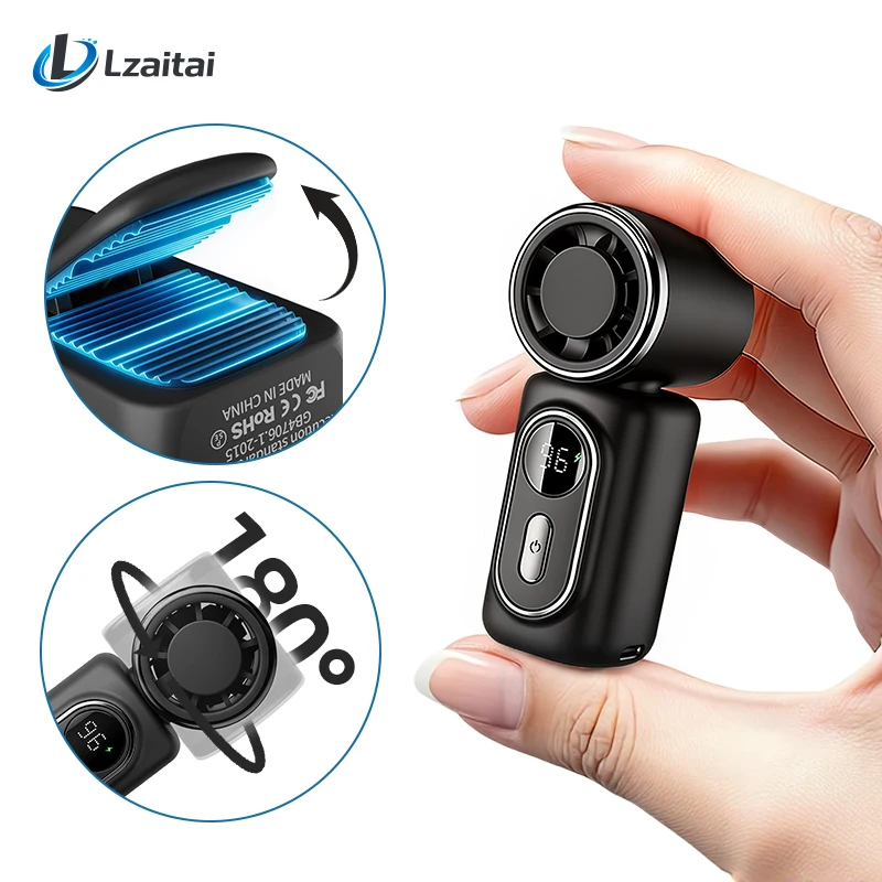 Compact Handheld Fan with Adjustable Speeds and Rechargeable Battery