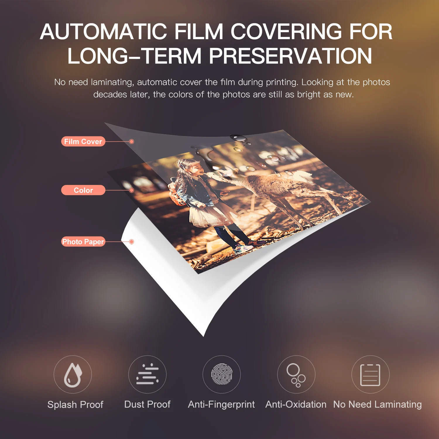 Impressora Fotográfica a Cores Impressora Fotográfica sem Fio Portátil a Cores Usb Bluetooth 300dpi Impressora de Sublimação Térmica ou Fita de Papel - Imagem 2