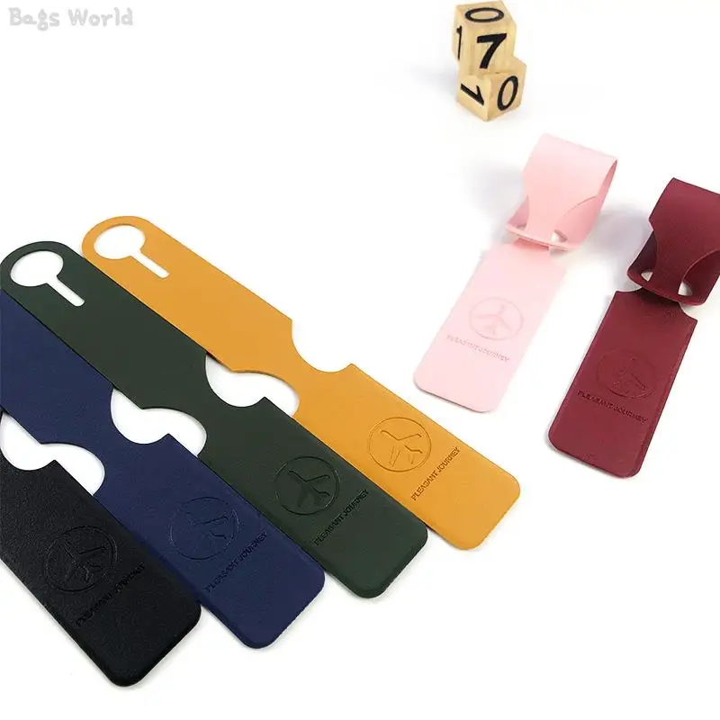 Luggage Tag 1x PU Leather Luggage Tag Portable Suitcase Identifier Label
