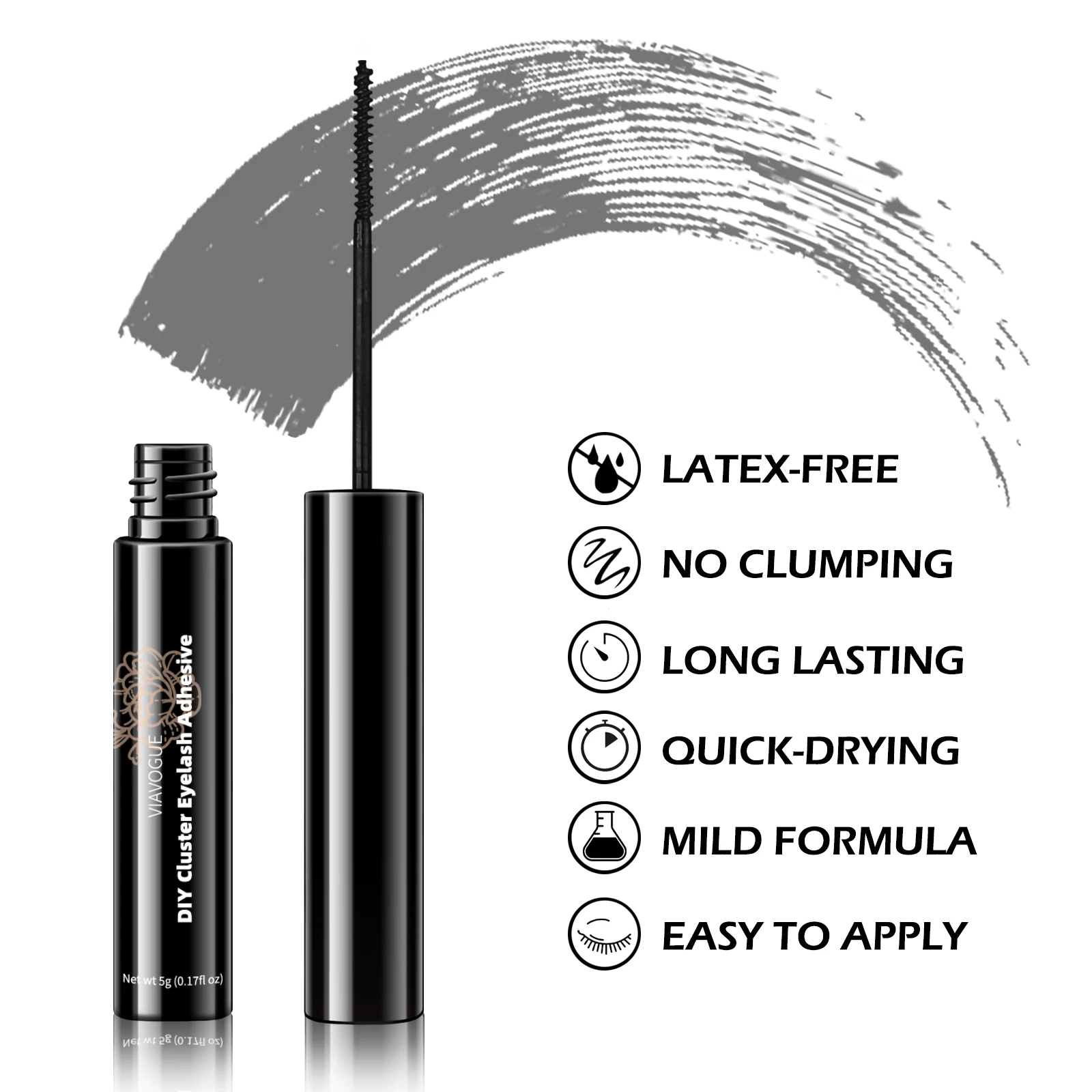VIAVOGUE Cluster Eyelash Adhesive DIY Segmented Lash Lifting Glue Waterproof Sweatproof Eye Makeup Base Makeup Cosmetic