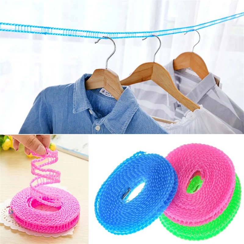 Cuerda De Tendedero Antideslizante - Pack De 6, Resistente Al Viento, Núcleo De Acero, Ideal Para Camping Y Exterior
