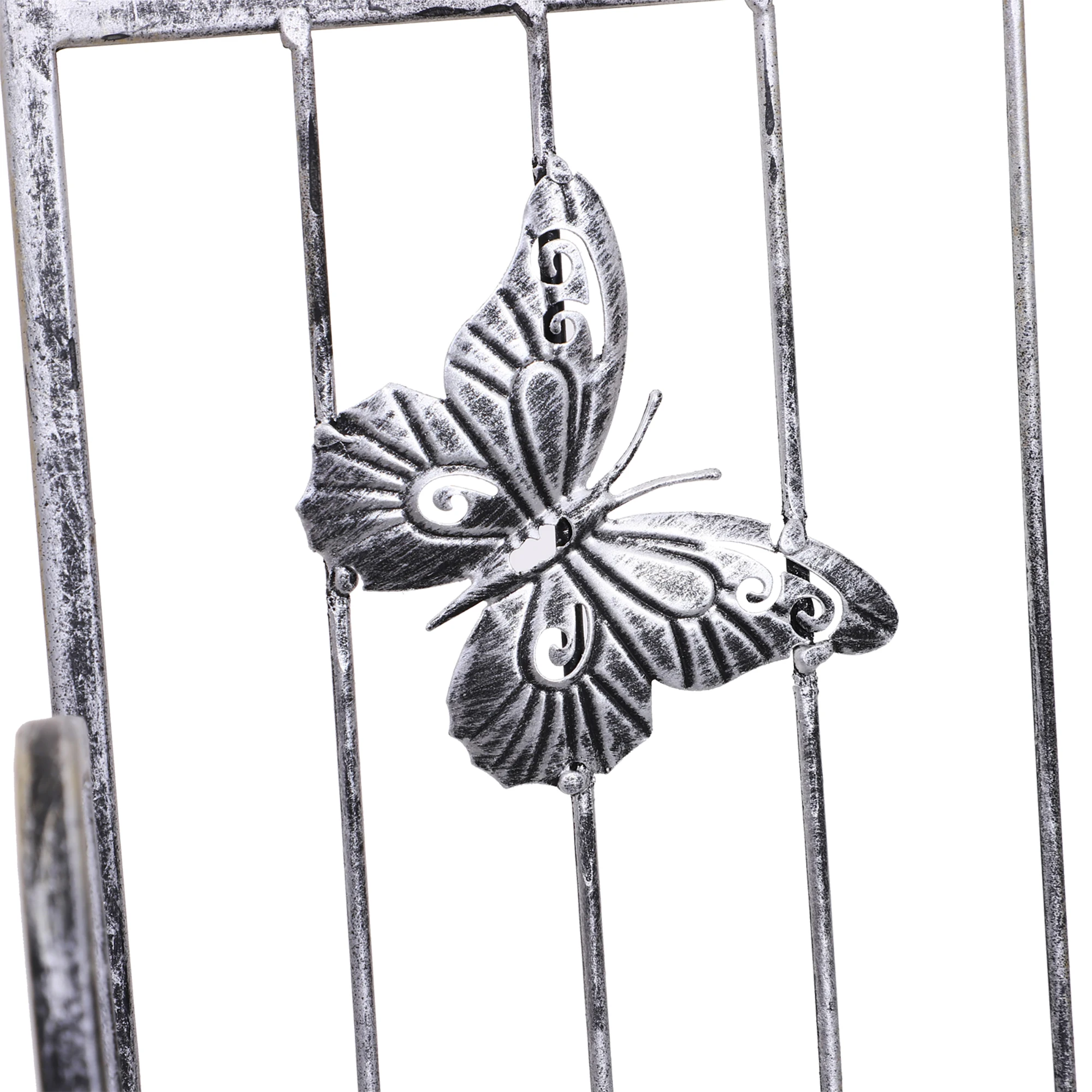 Metall-Pflanzenregal Blumenständer, 3 Ebenen, Silbergrau, 44x25x96cm, Dekorativ, Platzsparend. – Detail 7