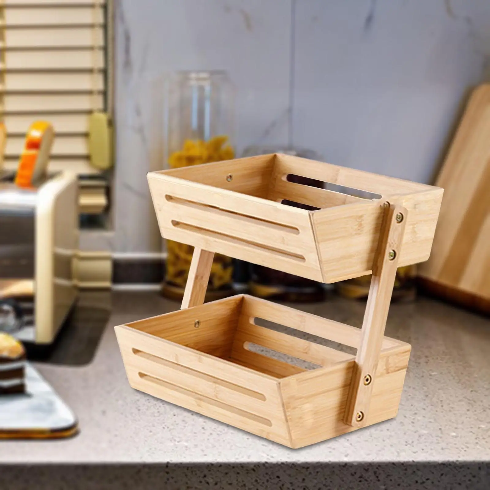 

2-ярусная корзина для хранения фруктов, контейнер, настольный органайзер для овощей