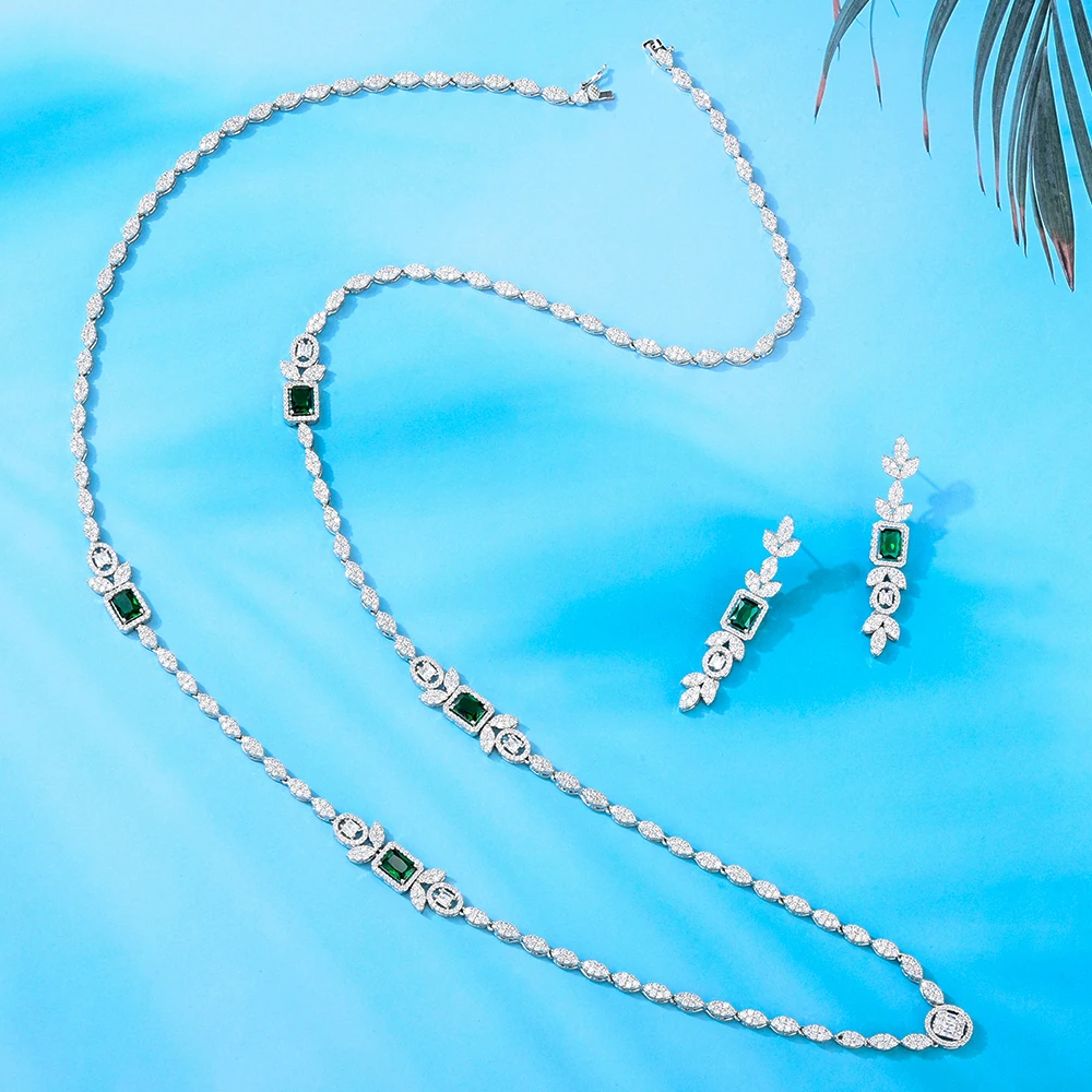 

GODKI Luxury Waterdrop Necklace Earring Set Jewelry Set For Women Wedding Luxury Full Cubic Zircon Dubai Bridal Jewelry Set 2022