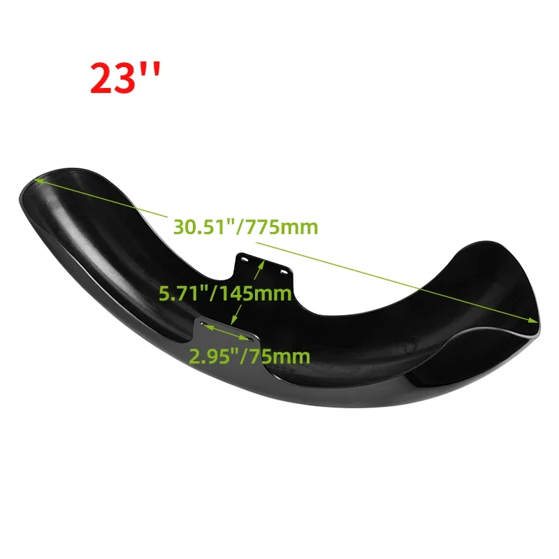 Parafango Posteriore Per Moto Harley Touring 2014-2021 - Electra Street Glide Road King Ultra - Colore Nero Lucido (19, 21 O 23 Pollici)