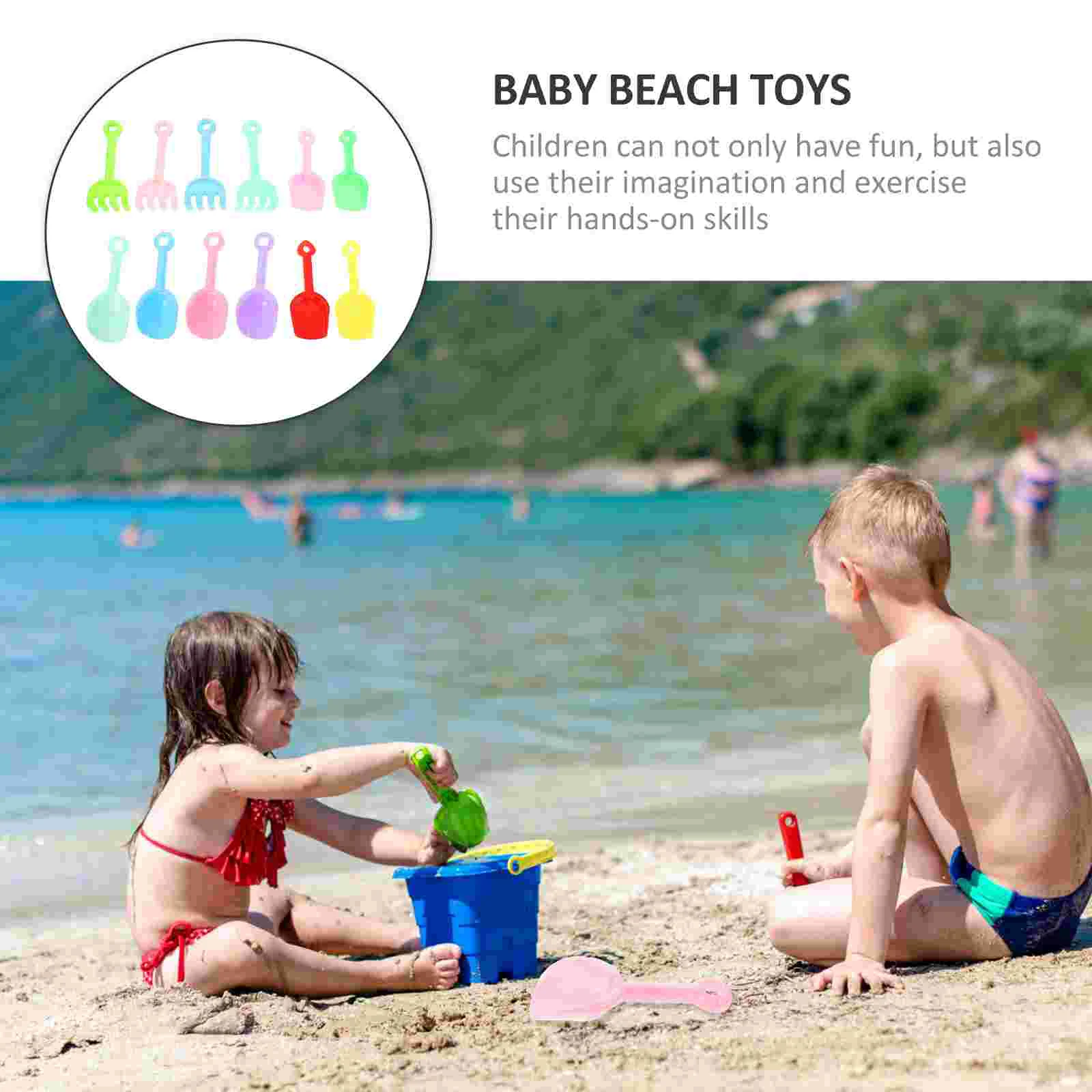 12 Pcs Children's Beach Toys Kids Sand Shovels Gardening Childrens Plastic Children’s 5