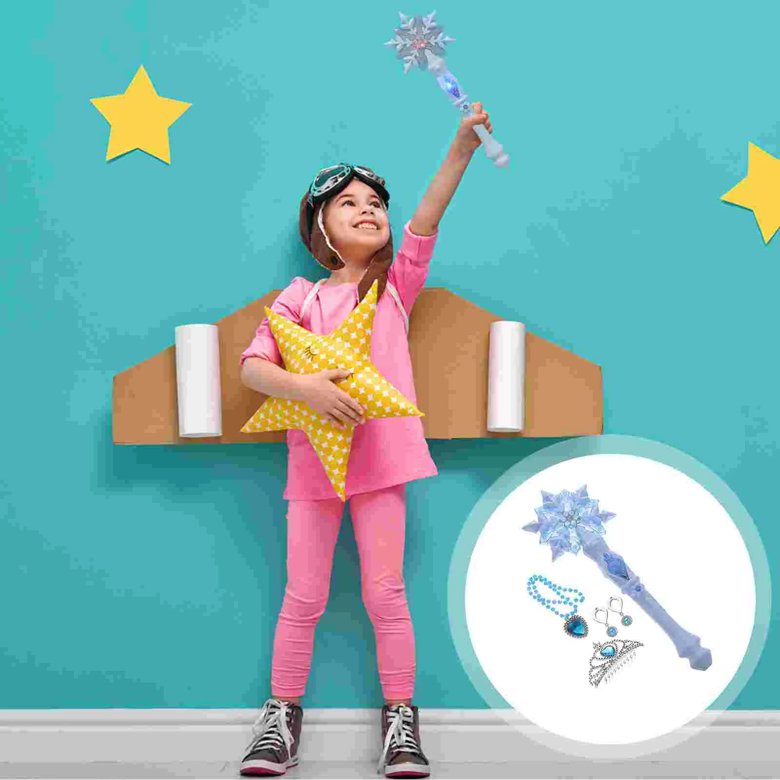 

Magic Star Wand Glowing Sticks Girls Princess Flashing Fairy Wands Party Cosplay Props Light Up Toy Kids Gift