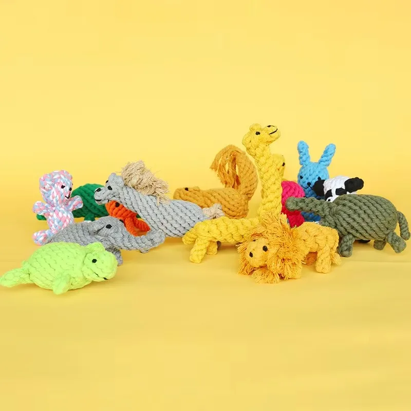 New 1pcs Pet Dog Chew Toys Kitten Grinding Cleaning Teeth Puppy Cat Rope Knot Ball Toy Animal Playing Accessories Pet Products 5