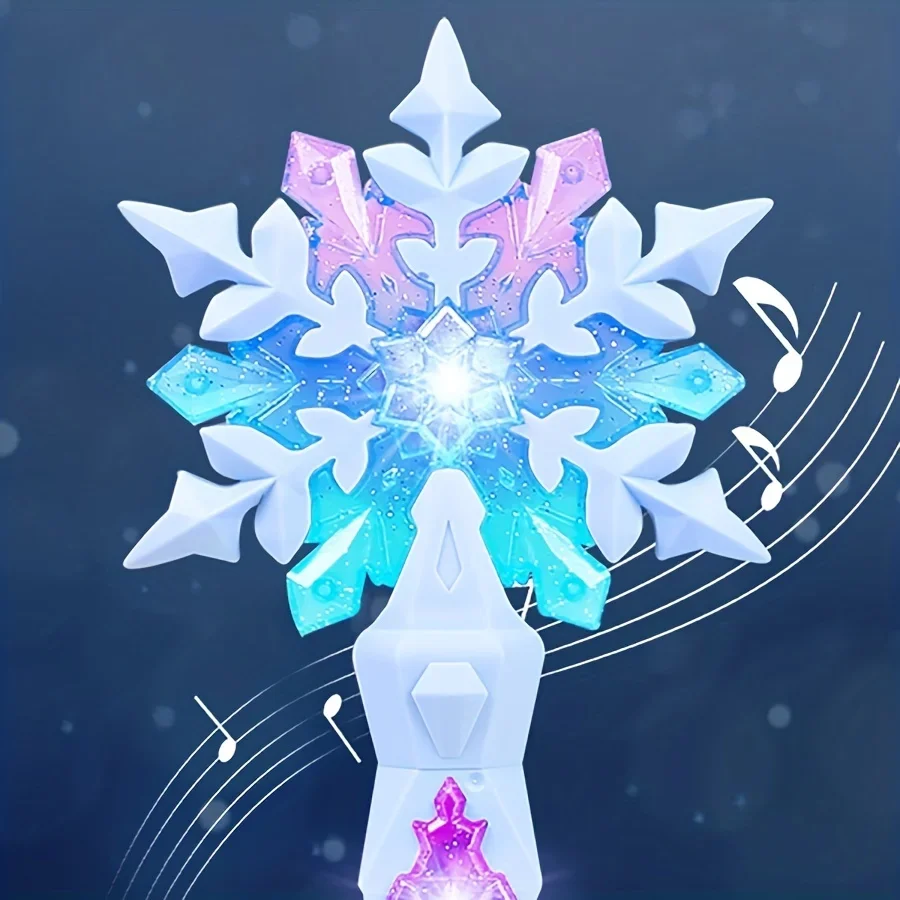 Light Up Frozen Snowflake Wand with Sound Magic Wand for Kids Girls Princess Birthday Party Christmas Gift