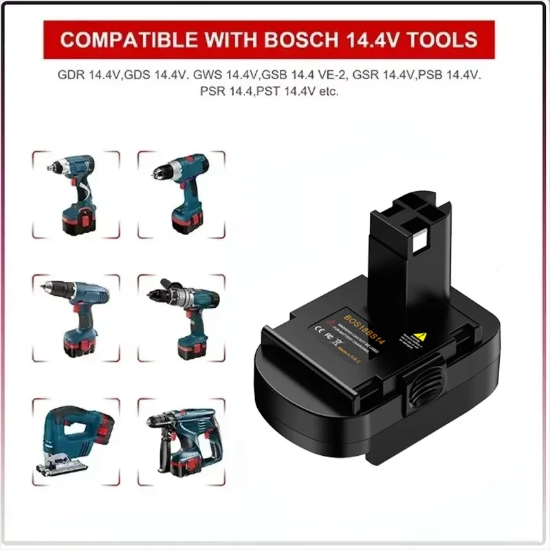 Adattatore per Batterie Bosch 18V a Utensili Bosch 14.4V, Convertitore per Batterie al Litio da 18V a 14.4V per Utensili Elettrici Cordless - immagine 5