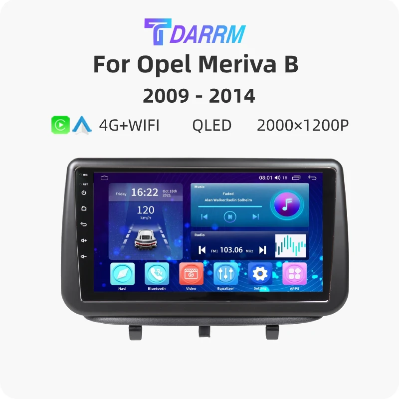 Android 13 Multimedia Per Opel Meriva B 2009 - 2014 Autoradio Carplay Car Tv Touch Screen Tv Lettore Video Navigazione Stereo Gps