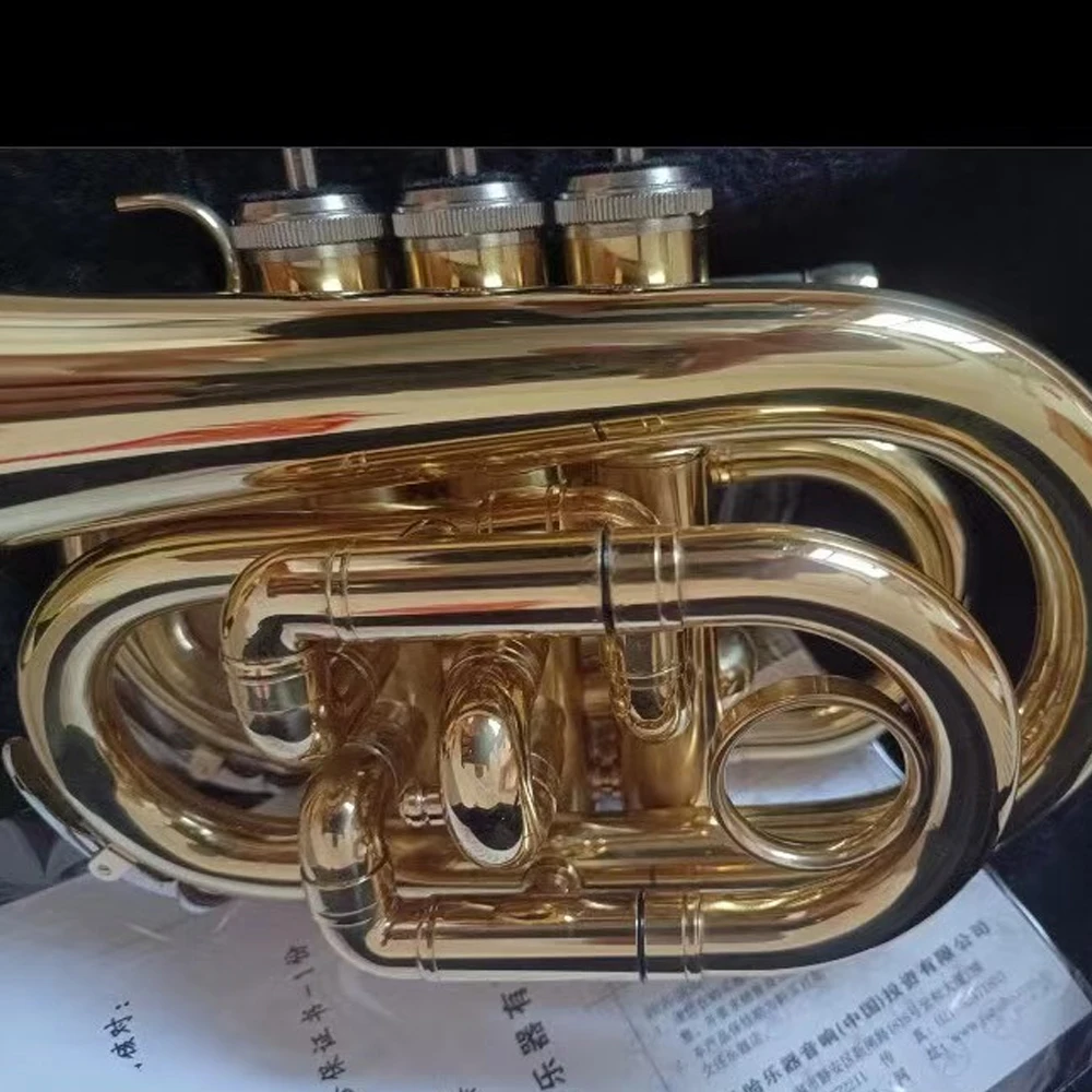 Pocket trumpet 200 B-flat professional performance model made in Japan craftsmanship gold palm trumpet with case accessories