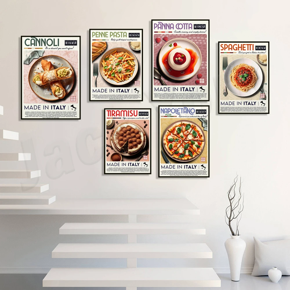 Pasta, Panna Cotta, Maccheroni, Cannoli, Pizza Neopea, Tiramisù, Patatine Americane, Ciambelle, Pizza, Milkshake, Burger Food Poster
