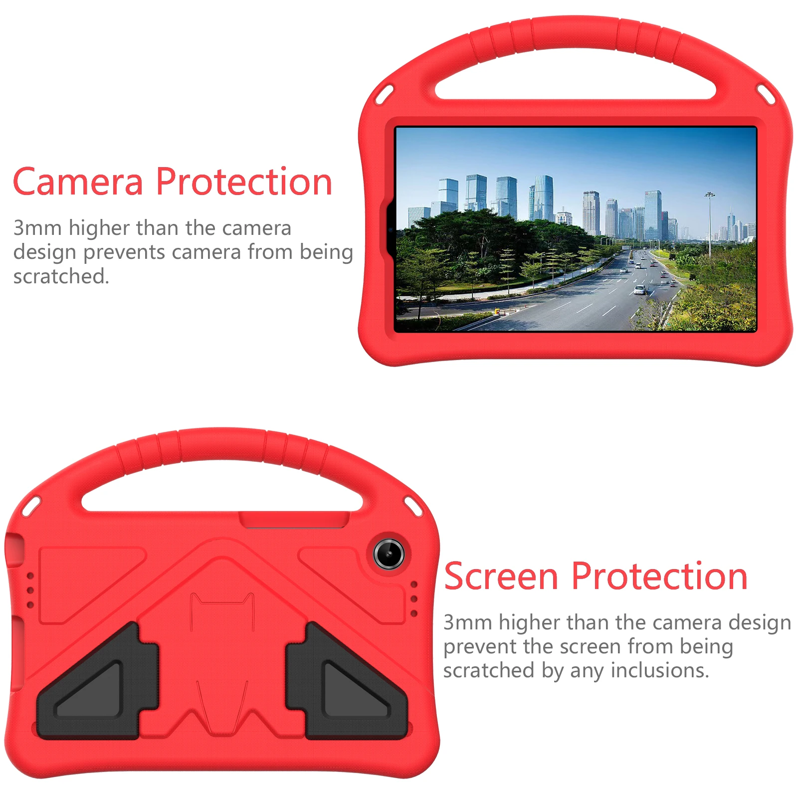 Durable EVA Kids Safe Tablet Case with Handle and Kickstand - Anti-Shock Protection