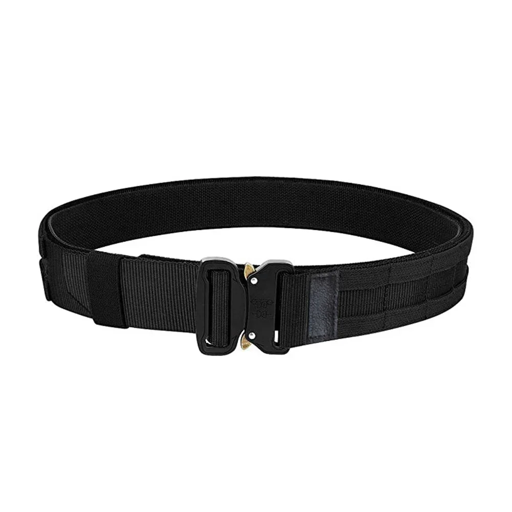 Tactical Double Belt Adjustable For-Velcro Inner And Outer Waist Belts Outdoor Military Hunting Double Layer Training Belt gun accessories belt clips camping equipment