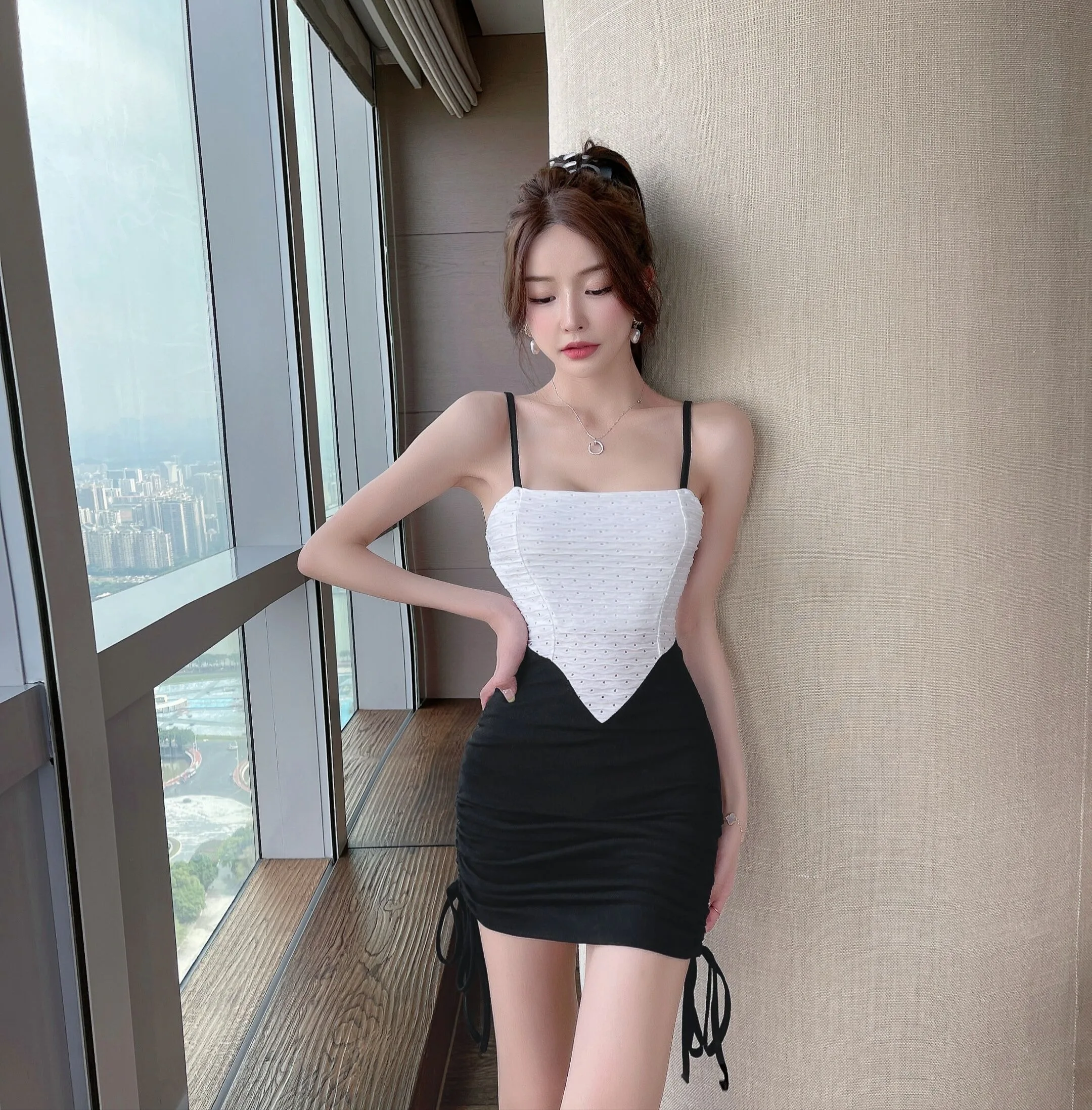 Fashion Women Dress for Party Hip Wrap Backless Straps 