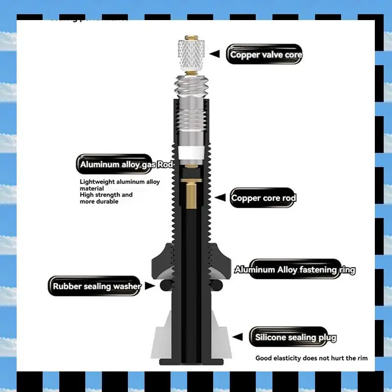 ABME 4Pcs 자전거 튜브리스 Presta 밸브 스템 알루미늄 합금 80Mm 밸..