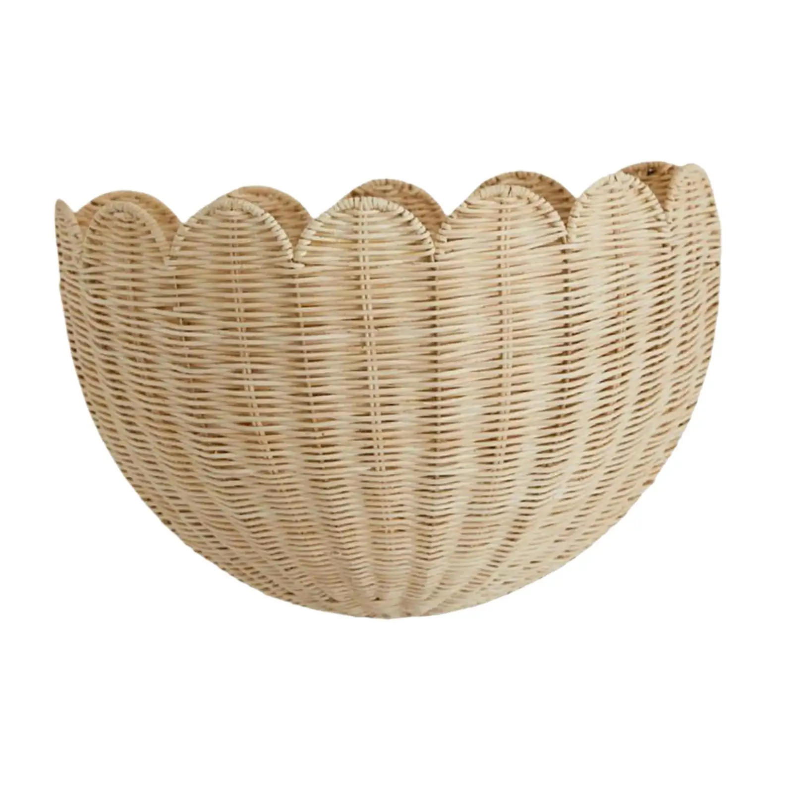 Woven Wall Hanging Basket Kitchen Imitation Rattan Decorative Magazines Storage for Planter Bathroom Towels Balcony Restaurant