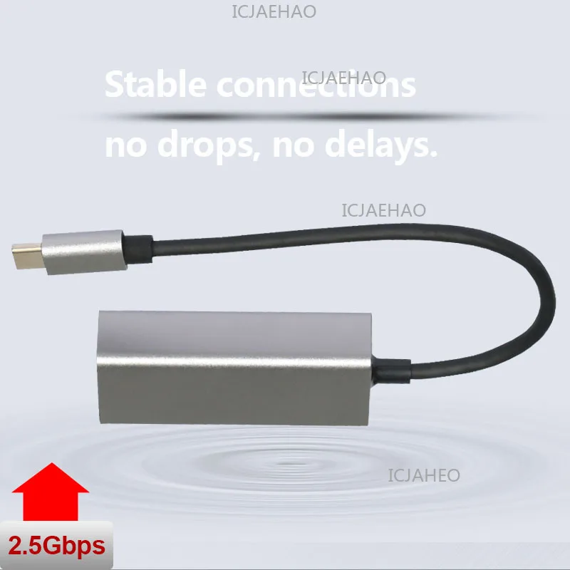 USB 타입 C 이더넷 어댑터 네트워크 카드 타입-C to RJ45 1000/2500Mbps 랜 인터넷 케이블 (맥북 PC 윈도우 XP 7 8 10 LUX 호환)