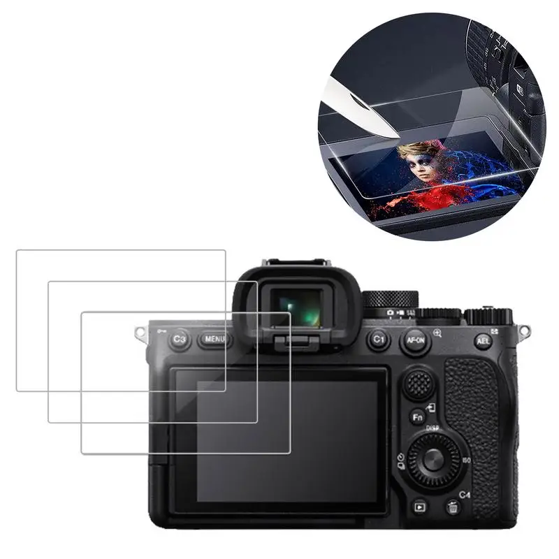 Camera Display Protector 3PCS LCD Tempered Glass 9H 0.3mm for Sony Alpha A7IV/A7M4/A74