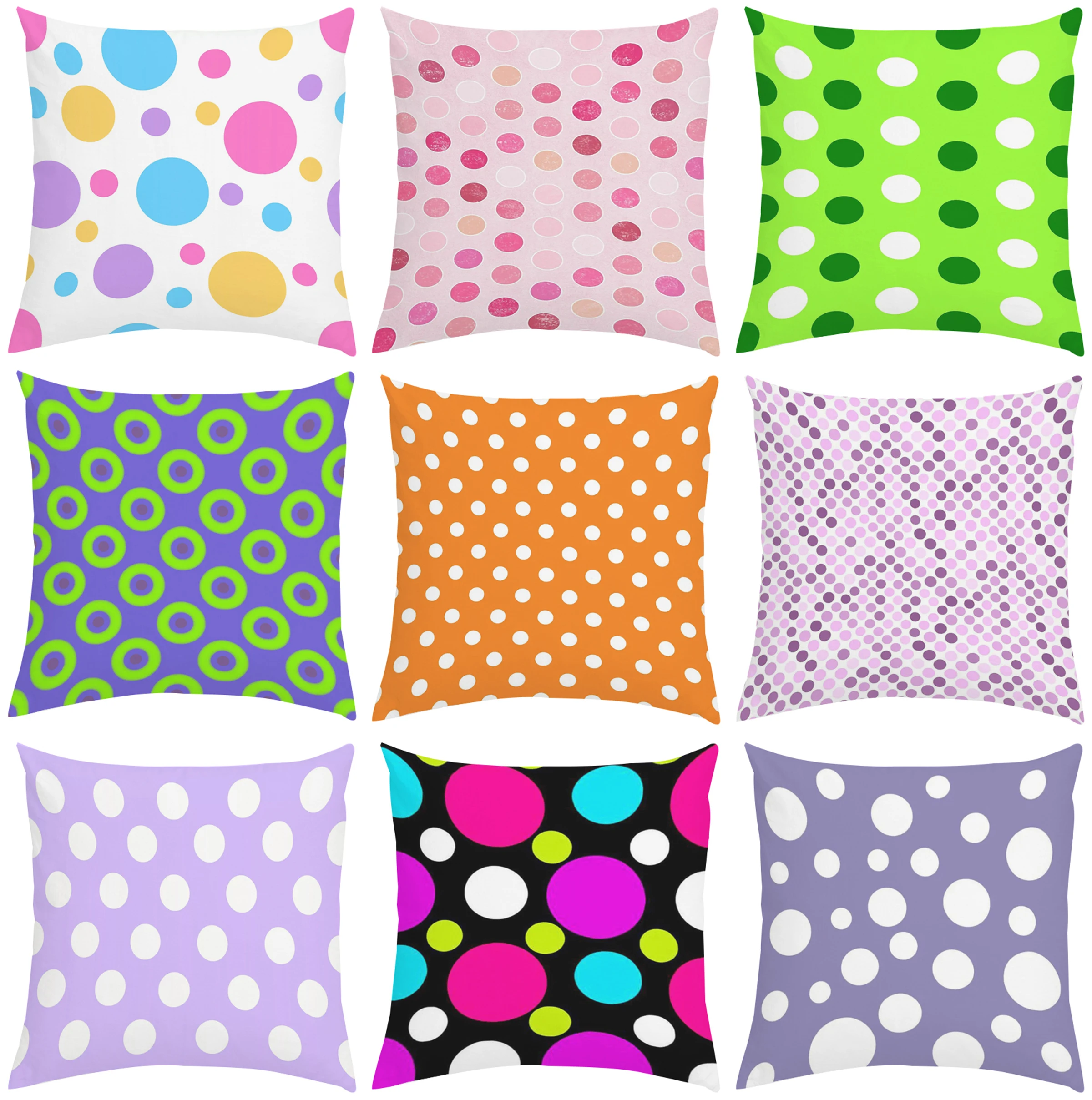 

Pillow case in European and American style Polka Dots double-sided printed sofa cushion cover home bedside backrest 40x40cm
