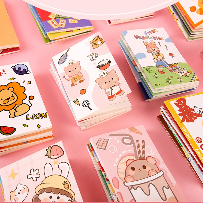 10pcs/pack kawaii Mini Notebook Cartoon Notepad child Diary Planners Cute things Memo Pads Note