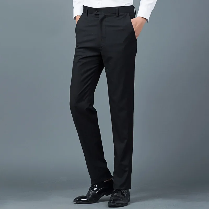Pantalon de costume noir décontracté pour hommes