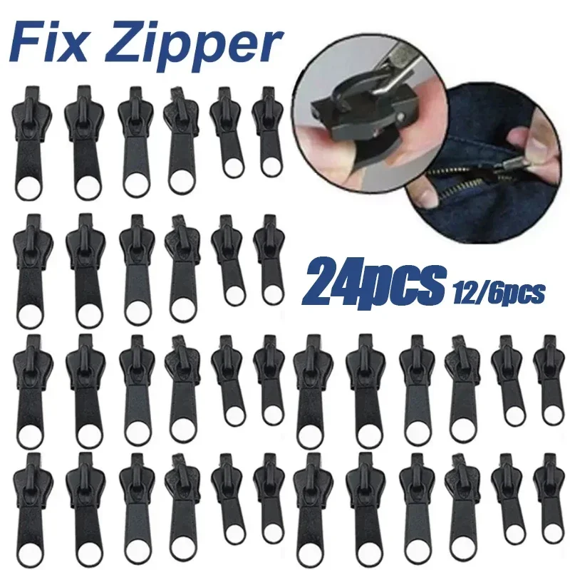 24PCS Instant Zipper Universal Instant Fix Zipper Repair Kit Replacement  Zip Slider Teeth Rescue Zippers for 3 Different Size - AliExpress