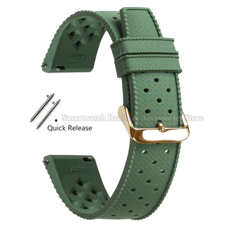 Premium Tropic Silicone Quick Release Watch Strap - Durable Rubber Bracelet Replacement