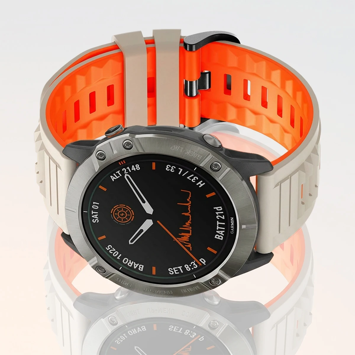 Durable 22mm Sport Silicone Watch Strap - Soft and Comfortable Fitness Band